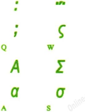 Грчка Етикета На Тастатура Со Зелени Букви Транспарентна За Десктоп Компјутерски ЛАПТОПИ
