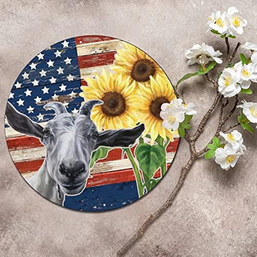 Гроздобер метален калај знак исушен во САД Сончогледи на знамето и цветни фарми животни Ретро соба Дома знак Декоративен венец знак метални