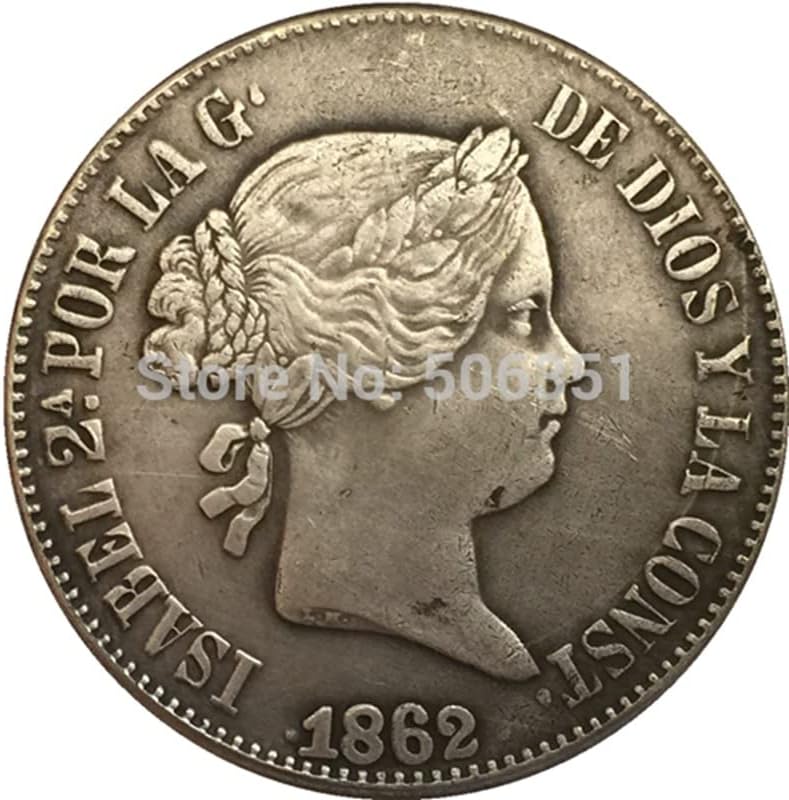 7 Различни Датуми Шпански 10 Вистински Монети Бакар Сребрени Антички Монети Монета Занаети