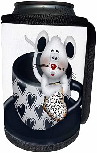 3drose симпатичен глушец со колаче во чаша во форма на срце. - може да се лади обвивка за шише