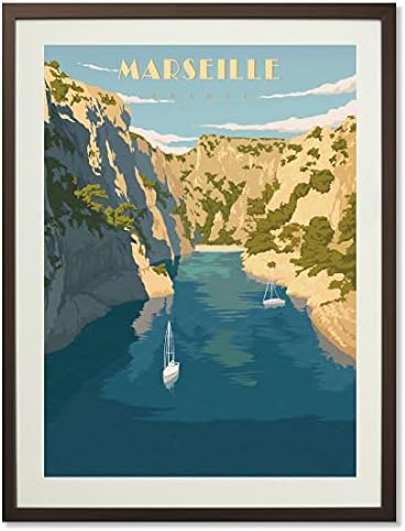 Национален парк Франс Марсеј Каланки Гроздобер патни постери од целиот светски пејзаж wallиден уметнички печатење декор за сликање подарок
