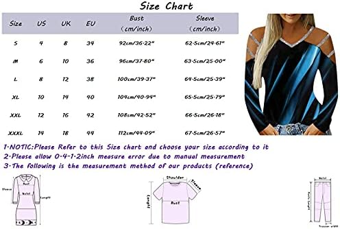 Женски врвови пролет 2023 плус големина женски маички со јака печатени со долги ракави на врвовите на врвовите на блузата, женски сув