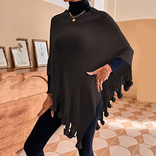Елек за жени формална женска цврста боја исцрпена пулвер пулвер рабна шал џемпер наметка за балет, кардиган за жени