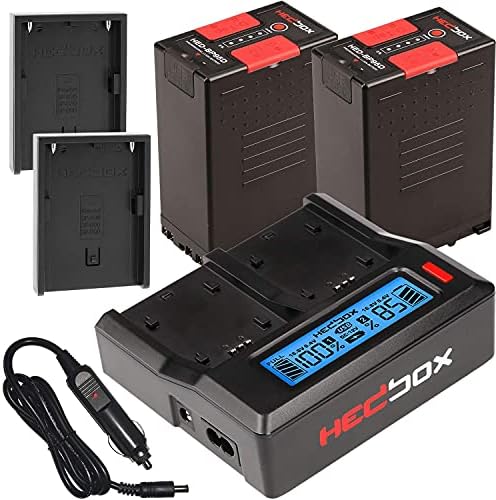 Hedbox RP-DC50 / BP95DX Два BPU модел на батерии HED-BP95DX и RP-DC50 Двојна полнач комплет компатибилен за Sony BP- U30, U60, U90 и PMW-150,