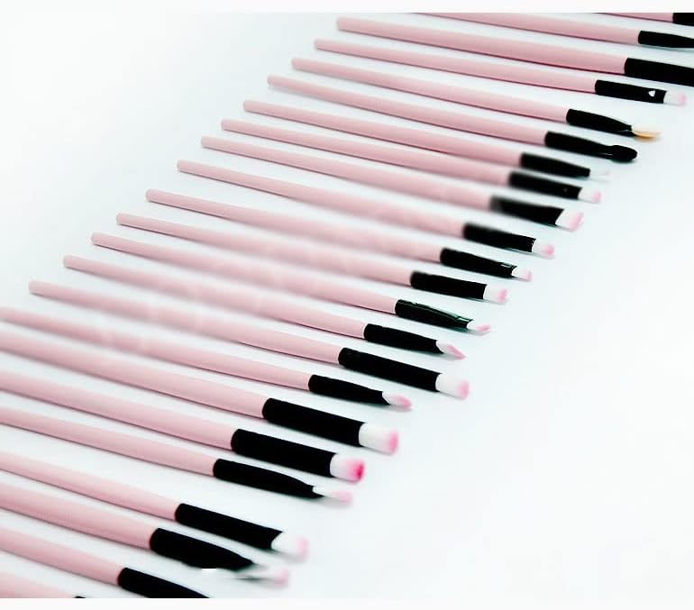 Liruxun 32 парчиња дрва рачка црна/розова професионална четка за шминка поставена пуп -торба за кожни торбички алатка за разубавување