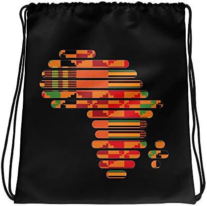 Кенте Врвка торба-Африка мапа торба, Африка Кенте Шема Печатење Врвка торба