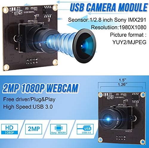 Алпкам Со Голема Брзина USB 3.0 USB Камера Модул, Висока Дефиниција 1280 * 1080@50FPS USB Камера, 2mp Веб Камера Целосна HD 1080P