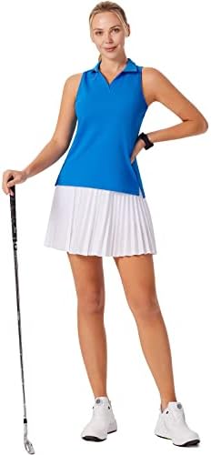 Jackек Смит женски голф поло маица без ракави UPF 50+ тениски кошули со тркачки бек Брзи суви атлетски врвови