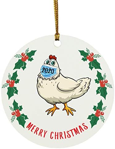 Персонализирана година пилешка кокошка карантин обичај 2023 украси за новогодишни елки подароци нови години 2024 година украси круг