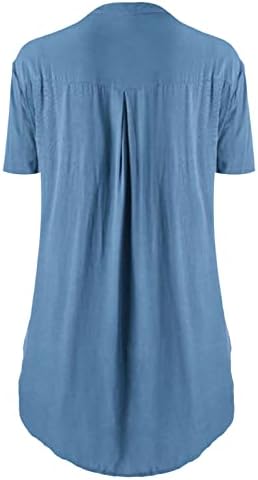 Nokmopo женски кошули плус големина мода лабава случајна плус големина чипка V-вратот копче надолу со долга кошула со долги ракави