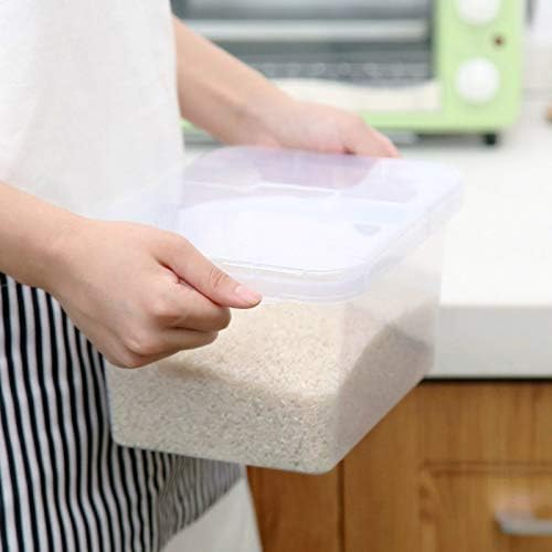 Лкибоа Пластични Запечатени Влага-доказ Голем Капацитет Ориз Зрно Брашно Контејнер Кујна Замрзнувач Складирање На Храна Организира Кутија