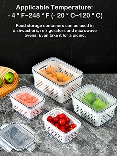 Гоџусо 3 Големина Контејнери За Складирање Овошје За Фрижидер Со Капаци Проѕирна Пластична Кутија Организација На Храна Организатор На