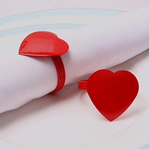 Valiclud Serviette тока 4 парчиња свадбени држачи за салфетка Декоративна срце салфетка прстени за салфетка за роденден за роденден