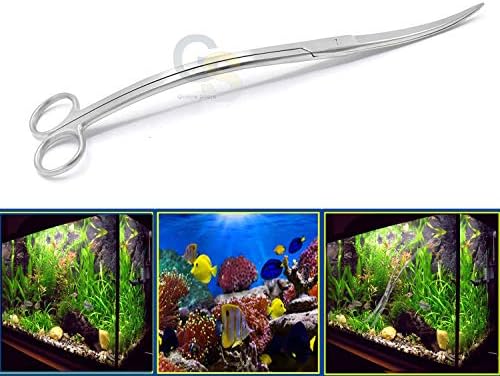 24 см ножици од не'рѓосувачки челик ножици Аквариум резервоар водни растенија за ножици за ножици за растенија за риби од страна
