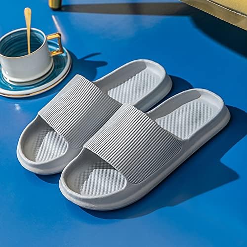 Папучи за жени трендовски цврста боја во затворен простор за бања за капење не лизгање рамни сандали машки домашни двојки слајдови