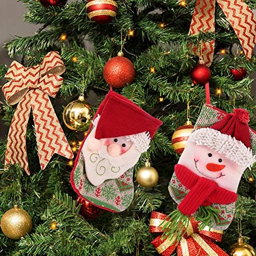 Скикалифе Божиќни Чорапи 3 парчиња Божиќни Чорапи Торба За Бонбони Торби За Подароци Украс За Новогодишна Елка Украси Од Огнена Палпа