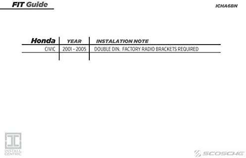 ШЕФ Аудио Системи Цртичка Комплет За Хонда Граѓански 2001-05 Двојно Дин Целосно Решение За Инсталација