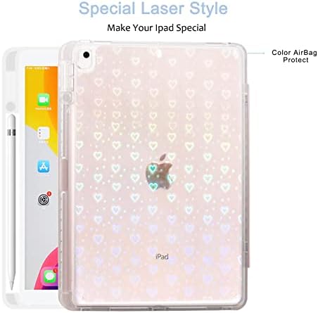 СОФУНМОКИ случај за iPad 9 -ти/ 8 -ми/ 7 -ми генерал 10,2 инчи 2021 2020 2019 година со држач за молив што може да се одвои, чиста сјајна