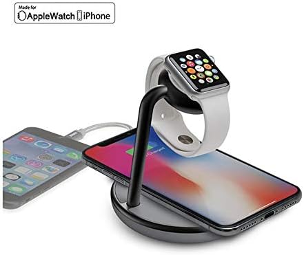 Канакс Gopower Watch Stand Stand со безжична Qi овластена база за полнење и USB порта за iPhone