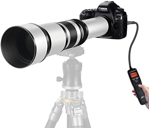 Jintu 650-1300mm f/8 Телефото зумирање леќи + тајмер за далечински управувач за ролетни комплети компатибилен со Nikon Camera