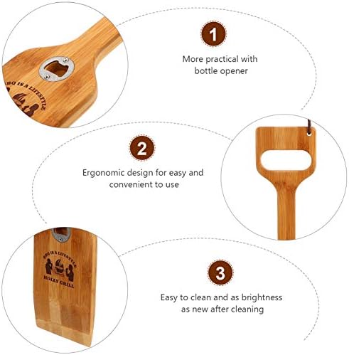 Општа алатка за чистење на скара 2 парчиња скара од дрво лопата дрвена скара од скара дрвена чистење шпатула алатки за чистење алатки за скара