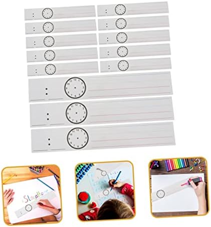 JOJOFUNY 2 комплети сува избришана реченица ленти за деца деца бел канцелариски материјали бели часовници ленти за самостојно лепење на реченици