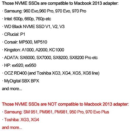 GODSHARK M. 2 NVME SSD Конвертирате Адаптер За Macbook Air Pro Retina Средината 2013 2014 2015 2017, NVME/AHCI SSD Надграден