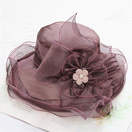 Женски црковен фустан капа широк оброк цвет невестински туш чај чај забава невестинска фустан клоче капа свадбена капа