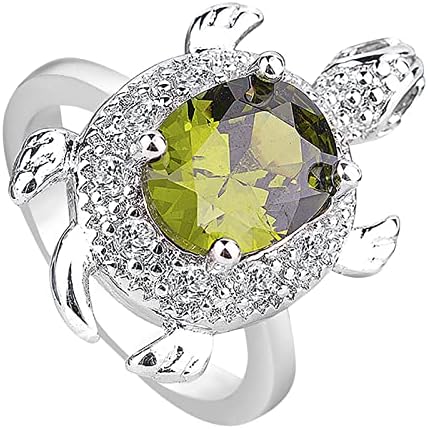 Стерлинг сребрена желка прстен зелена опал прстен желка накит за долговечност подарок прстен