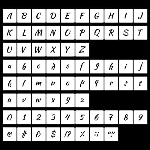 Aiex 70 парчиња матрици, 1 инчи за еднократно пластични матрици за сликање на дрвена буква и броеви на шаблони за броеви за азбука за азбуки