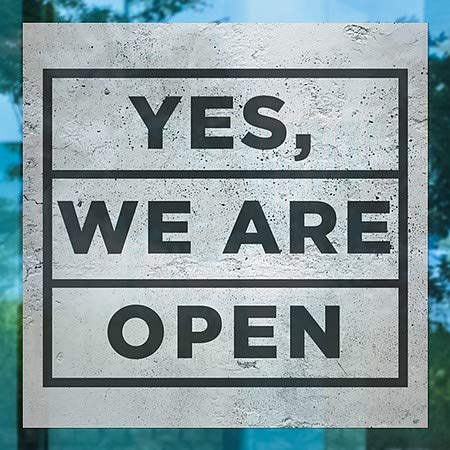 CGSignLab | Да, Ние Сме Отворени-Основни Сиви Прозорец Прицврстување | 12x12