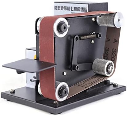 Електрична машина за пескарење на ременот Sander Mini Metal Metal Sander 1-1/5 x 21 во појас, 7 брзини прилагодливи мелница за ременски
