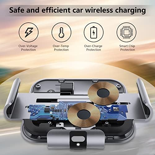 Duodbi двојни калеми безжични полнач за автомобили монтирање за Galaxy z Fold 4/3 Mount/додатоци за автомобили, држач за брзо полнење на телефон