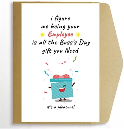 Смешна роденденска картичка за шеф, хумористична картичка за Денот на шефот, јас ме сфаќам да бидам ваш вработен е целиот подарок за Денот
