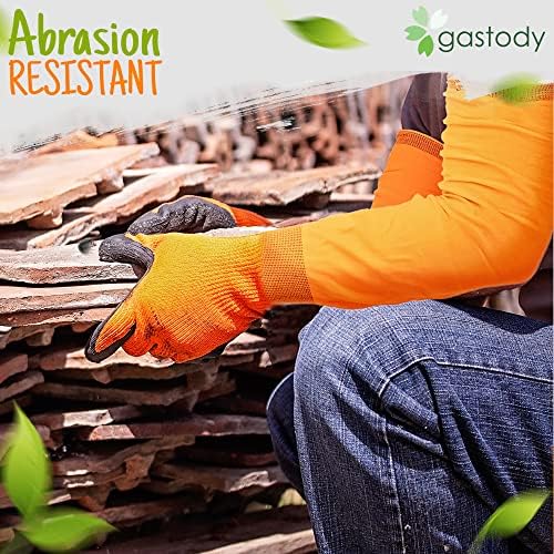 Gastody ™- Градинарски нараквици со долги ракави, повеќенаменски тешки тешки и внатрешни работи, ракавици за градинарски ракавици, S M L