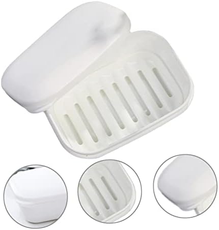 Cabilock 2 парчиња сапун за сапун за одводнување на силиконски контејнери со контејнер со капаче за сапун сапун сапун држач за жилет