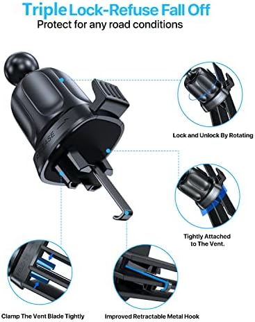 Miracase 2023 Надградба на Универзалниот држач за телефони со автомобили за монтирање за воздушно отворање, цврсто и дебело пријателско