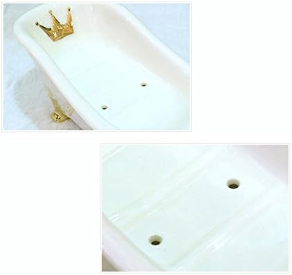 Саидке дома бела керамичка када во облик на златен сапун сапун со дупки
