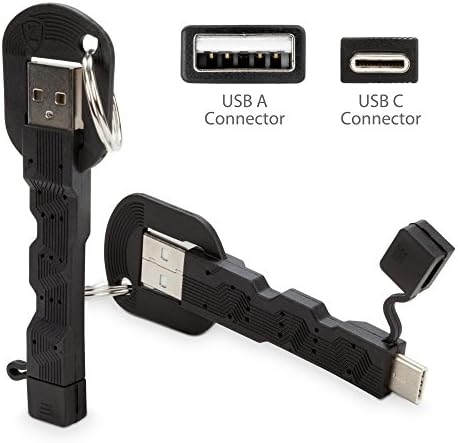 Кабел ЗА LG Q92-USB Тип-C Приврзок За Клучеви Полнач, Клуч Прстен 3.1 ТИП C USB Кабел ЗА LG Q92-Авион Црна