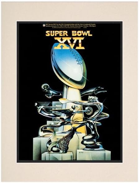 1982 49ers vs Bengals 10,5 x 14 Matted Super Bowl XVI програма - NFL програми