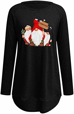 Јуниори одмор Божиќ за Божиќ на вinesубените Ден на маица Блузи со кошули со брод вратот Спандекс Каваи маица ДГ