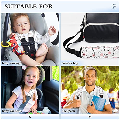 Слатки Бели Ремени За Седишта За Автомобилски Седишта За Бебиња Удобност За Деца Меки Капаци За Безбедносни Ремени Со Прилагодувач
