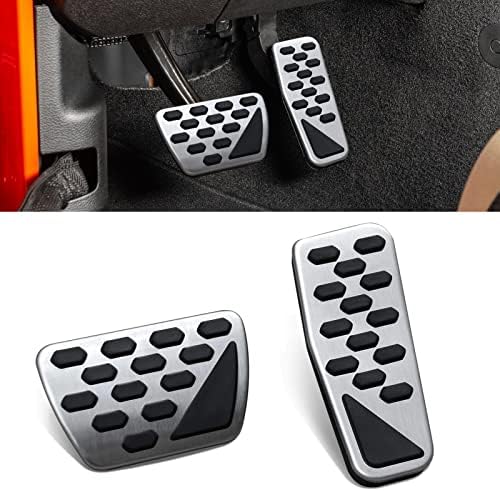 TTCR-II компатибилен со Jeep Wrangler JL Pedal Covers 2018-2023, за Gladiator JT 2020-2021 Auto Pedals, 2 парчиња за Wrangler