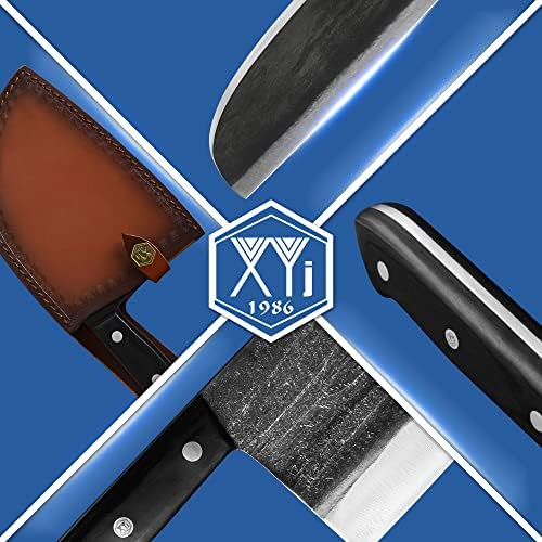 XYJ готвач месо Клејвер нож постави фалсификување месар нож српски ножеви со ножеви торбички и носат кожни ракави