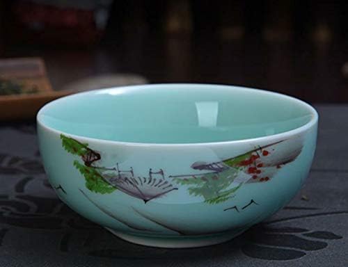 Лонгквин Селадон Гаиван со рачно обоен чај од кунг фу вклучува 1 сад 1 чаша направена во Кина