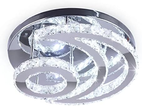 CxGleAming 15,7 Современа LED лустер тавански тавански светло - Кристално светло за светло за светло за спална соба, дневна соба, бања,