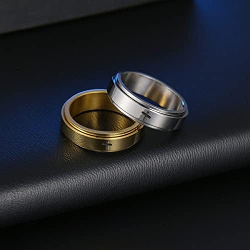 yomlry титаниум не'рѓосувачки челик анксиозен прстен фидингн прстен на прстен ротирачки прстен за олеснување на прстенот за