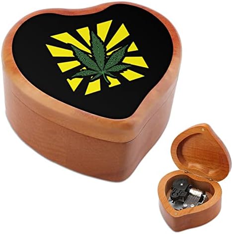 Плевел дрвена музичка кутија форма на срцев облик на ветровито музичко кутија гроздобер дрвен часовник музички кутии подароци