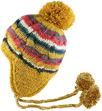 Повеќе повеќе ленти плетени пом пом рачно изработено зимско скијање зимска топла капа