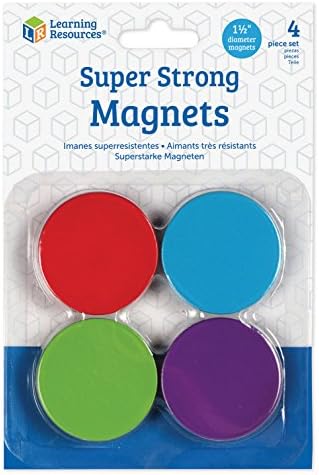 Ресурси за учење Супер Силни Магнети, 4 Живописни Магнети Во Боја, Висат На Табли или Фрижидери